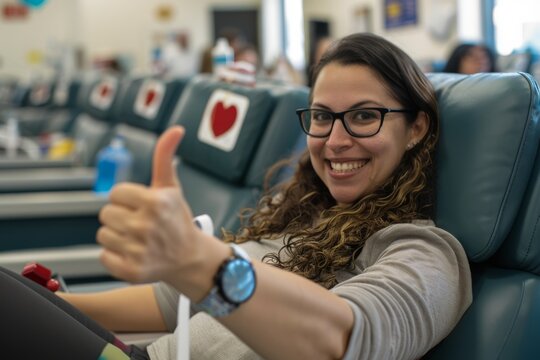 Woman Giving Blood Donation