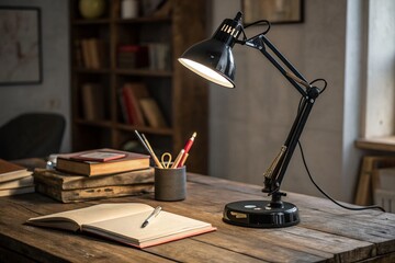 Modern Black Desk Lamp with Adjustable Arm for Stylish Workspace Decor
