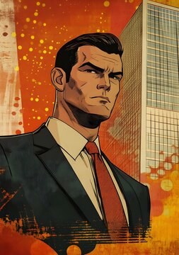 Data Driven Gritty Private Eye Protagonist in Vintage Pop Art Comic Book Cover