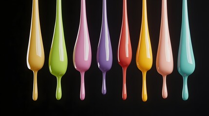 Vibrant Dripping Rainbow Oil Paint - Dynamic Fluid Forms with Rich Textures and Multicolor...