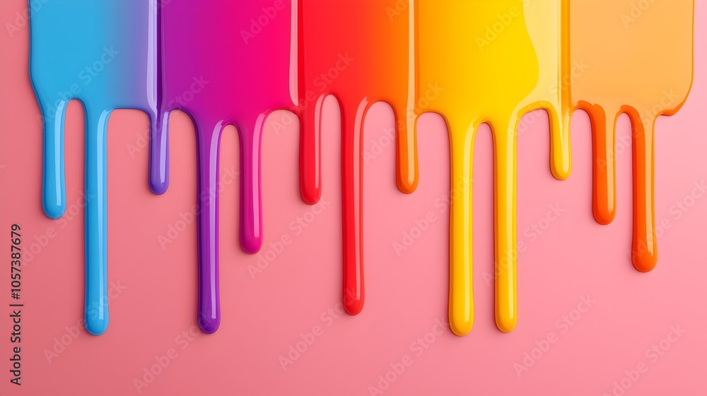 Aufkleber vivid oil paint drips and fluid strokes - bold abstract expression with dynamic contrasts and colorf