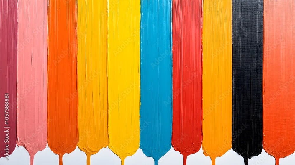 Aufkleber dynamic flow of colorful oil paint drips - abstract textured patterns with vivid contrasts and movem