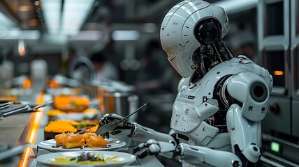 Fototapeta premium Robot Chef: The Future of Food Preparation