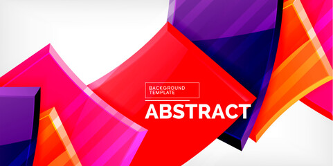 Colorful geometric abstract shapes. Illustration For Wallpaper, Banner, Background, Card, Book Illustration, landing page