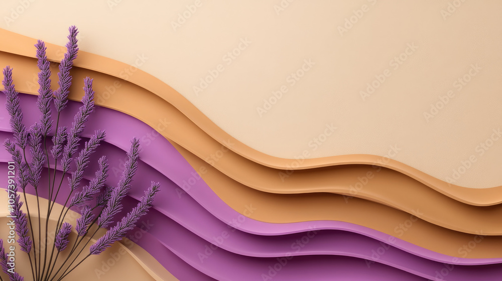 Poster colorful abstract horizontal header with old lavender hues, a vibrant design element featuring rich 