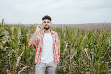 Man in Cornfield