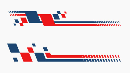 Set of vector car stripes. Car race stripes. Racing stripes sticker design. Graphic sport decal vinyl element. Automobile decoration. Racing design vector set