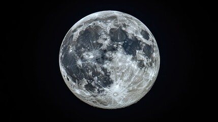 Naklejka premium Stunning close-up of the Super Snow Moon with a captivating view of Earth. This spectacular Super Snow Moon image captures the beauty and detail of the lunar surface, perfect for space enthusiasts.