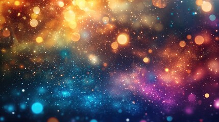 Fototapeta premium Abstract stardust scene with a cosmic background, ideal for space concepts, featuring a wide panorama layout and ample copy space for creative projects.