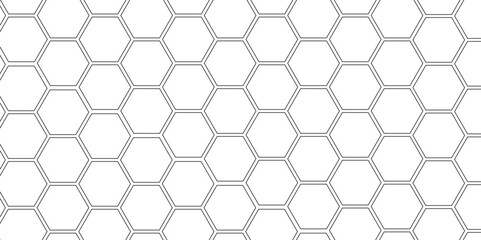 Vector geometric seamless texture symbol. Hexagon, bees hive cells pattern. Bee honey shapes. Abstract pattern with hexagonal white and gray technology line paper background.   Stylish grid texture. 
