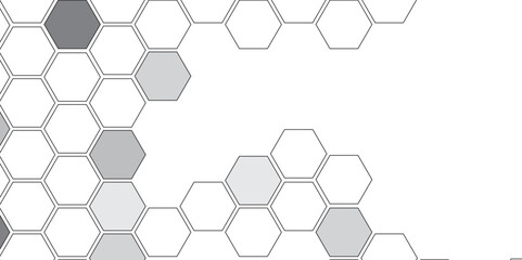 Vector geometric seamless texture symbol. Hexagon, bees hive cells pattern. Bee honey shapes. Abstract pattern with hexagonal white and gray technology line paper background.   Stylish grid texture. 
