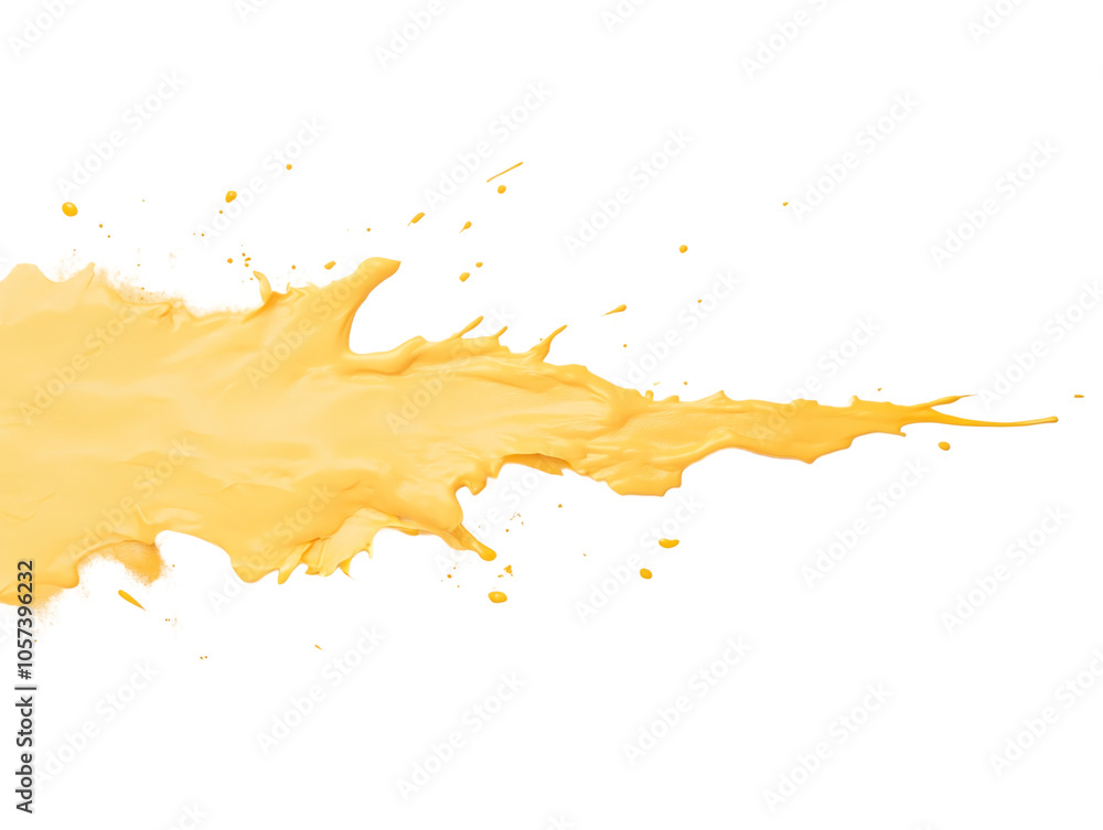 Aufkleber vibrant splash of yellow paint on transparent background creating dynamic and energetic effect. perf
