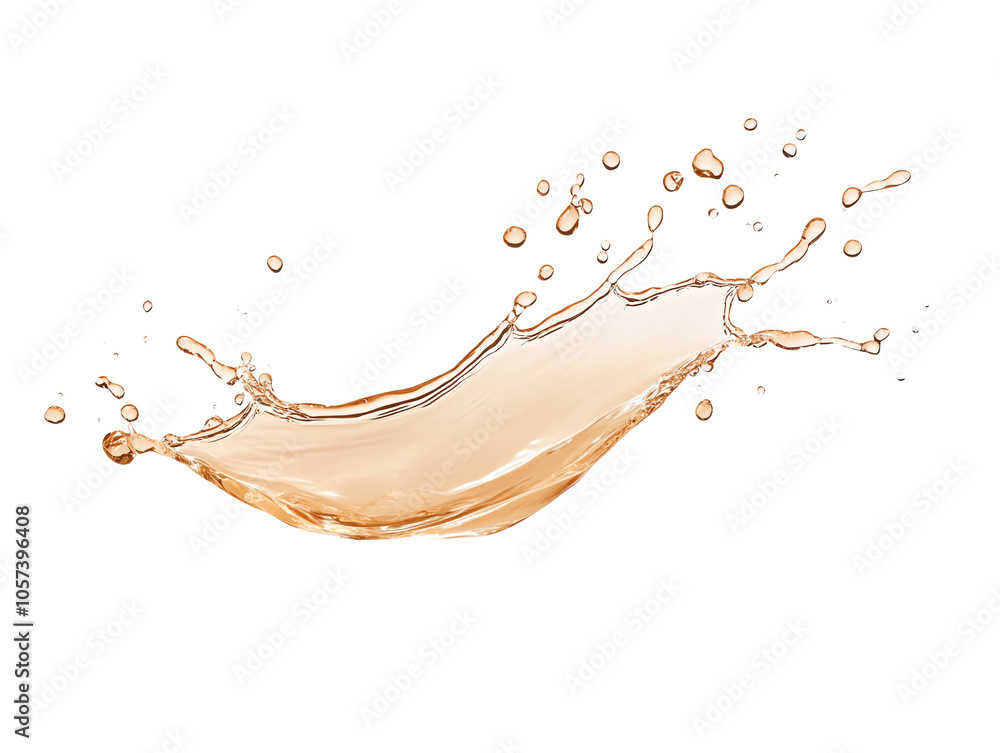 Aufkleber dynamic splash of liquid with droplets on transparent background, creating sense of movement and ene
