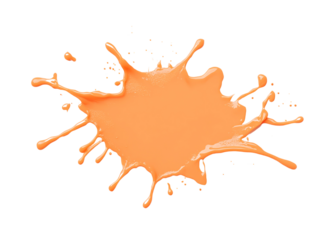 vibrant orange paint splash on transparent background, creating dynamic and energetic visual effect. Perfect for artistic and creative projects graphic design effect