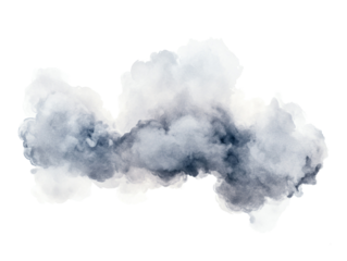 soft, watercolor cloud illustration in shades of gray and white on transparent background, perfect for backgrounds or graphic design elements effects