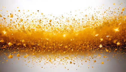 sparkling yellow pixels create festive holiday glow intricate sparkling dust particles clean white background png format