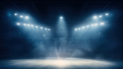 Fototapeta premium Illuminated sports arena ready for action