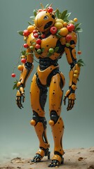 Fototapeta premium 3d model of robot sovereign in fruit
