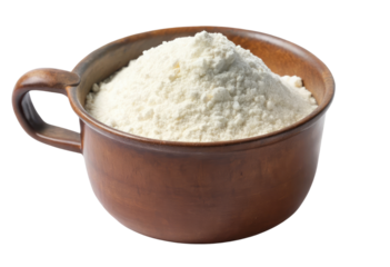 flour in a cup isolated with transparent background