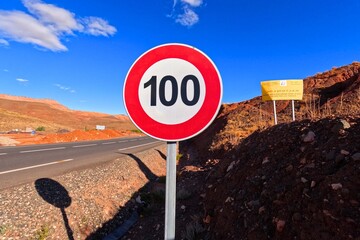 Speed Limit 100 Traffic Sign