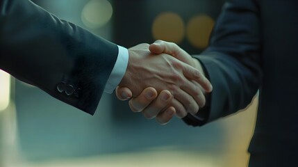 Businessman Extending Hand for Handshake in Greeting During Corporate Deal