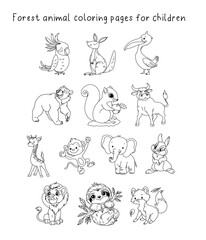 Forest Animal coloring page for children