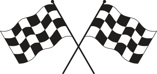 Crossed checkered flag racing flags NASCAR Racing Flags finish line flags eps vector file