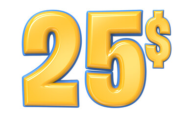 Naklejka premium Blue And Yellow Number 3D Render