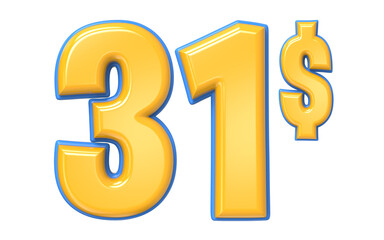 Obraz premium Blue And Yellow Number 3D Render