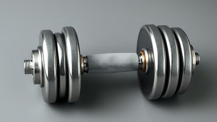 Naklejka premium Realistic Dumbbell on Grey Background