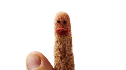 Finger Puppet isolated on transparent background, PNG