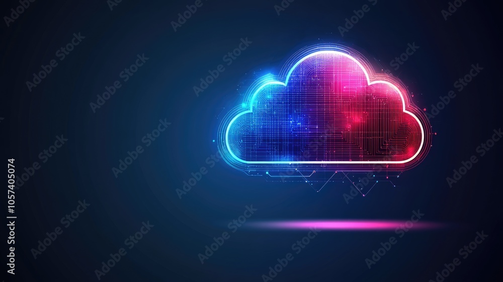 Aufkleber cloud computing concept with digital data connections