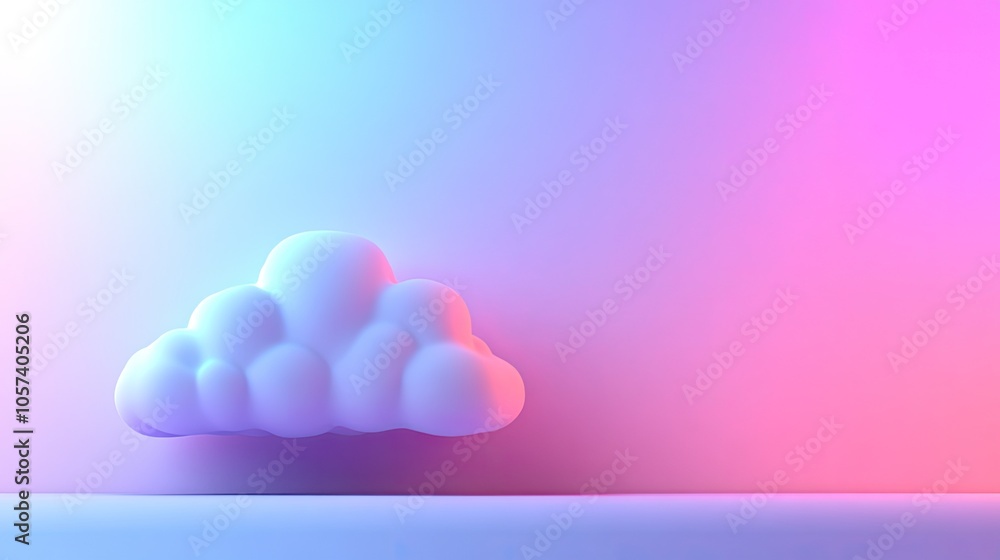 Poster cloud computing concept with digital data connections