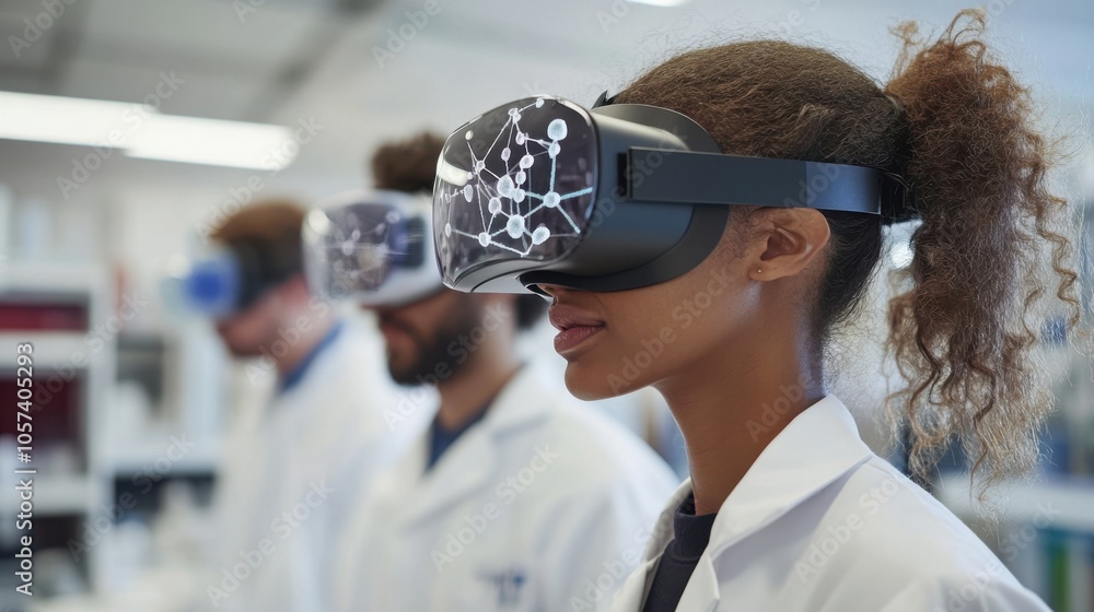 Poster a team of scientists using virtual reality to explore