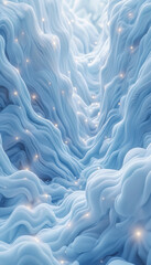 Obraz premium Swirling Blue Wave Patterns with Small Star Accents