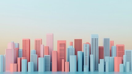 Fototapeta premium Vibrant City Skyline for Business Growth Concepts