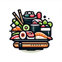 Sushi illustration. Icon, logo.