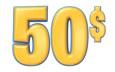 Blue And Yellow Number 3D Render