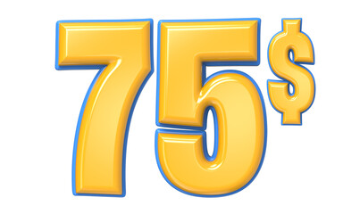 Blue And Yellow Number 3D Render