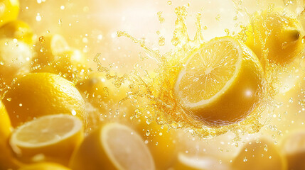 Lemon exploding with juice fresh and lively