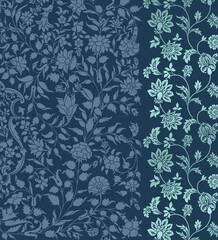 wedding card design, traditional paisley floral pattern , royal India	