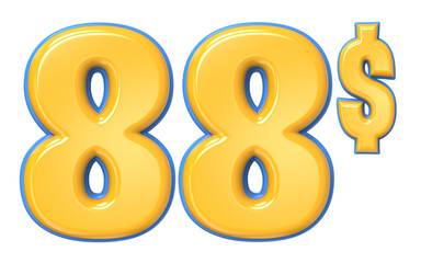 Blue And Yellow Number 3D Render