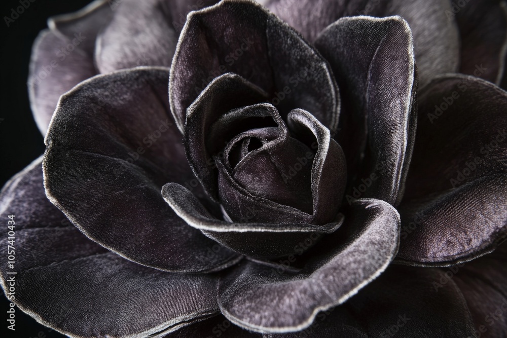 Poster a striking monochromatic flower with soft textures and detailed shading, portraying timeless eleganc