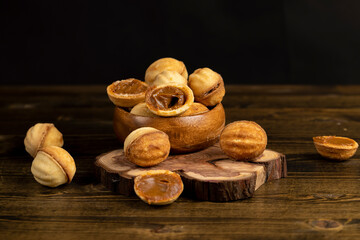 shortbread dessert with boiled condensed milk inside