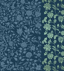 wedding card design, traditional paisley floral pattern , royal India	