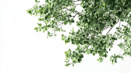 Leafy green beech tree with a dense canopy, perfect for forest themes, isolated on white background