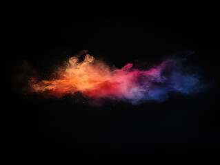 Fototapeta premium Vivid explosion of vibrant colors against a dark background.