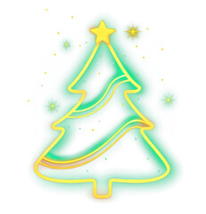 PNG Christmas tree neon light christmas lights illustration.