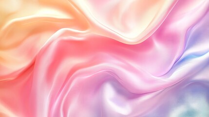 Obraz premium Colorful silk background. A soft and elegant fabric with abstract waves. Luxurious satin texture in pastel colors. Perfect for artistic and romantic presentations