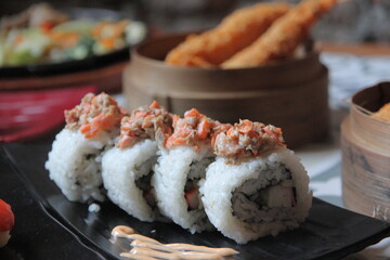 Delicious salmon sushi